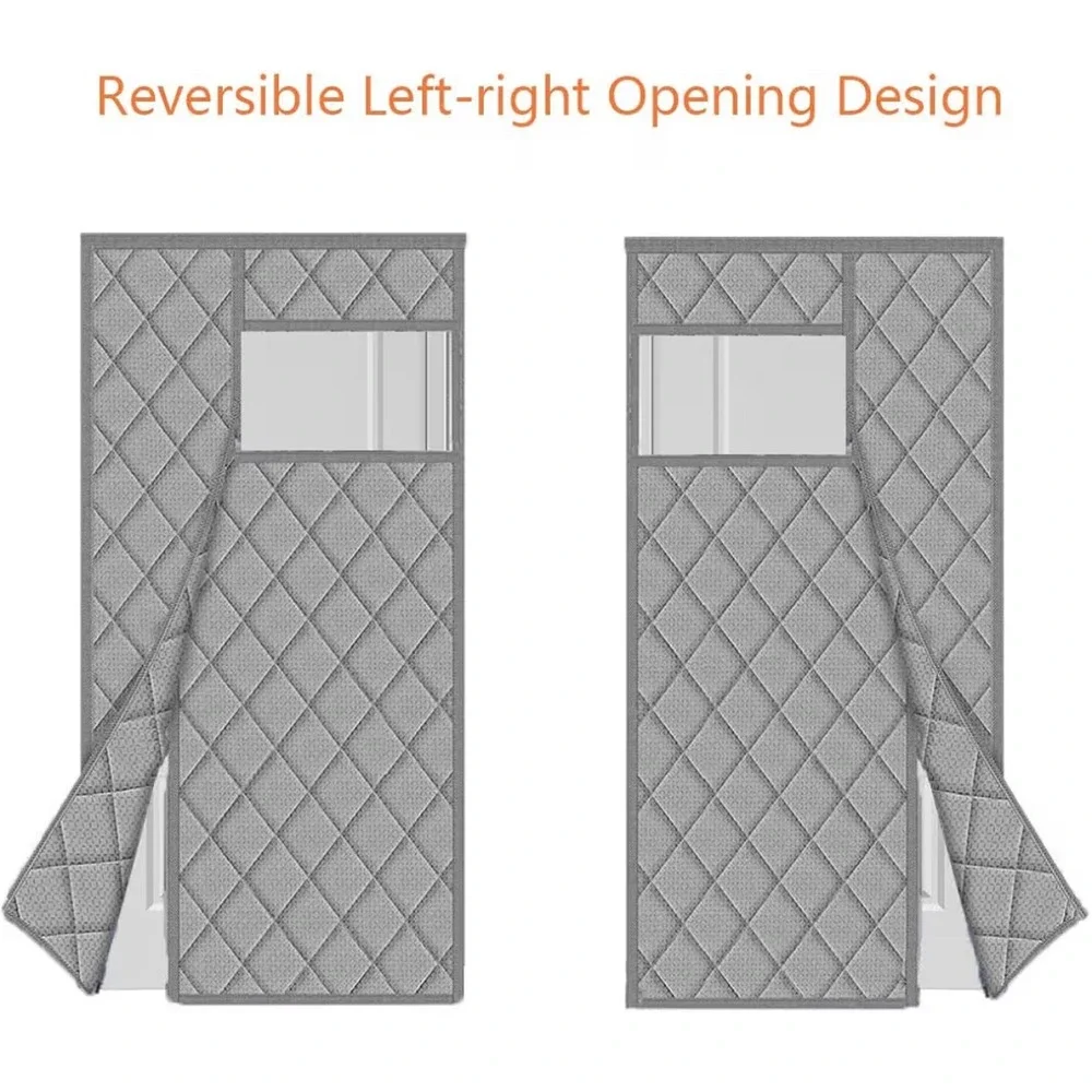 Wohomzy Thermal Insulated Door Curtain 73x84 Gray Diamond Quilted No Magnetic